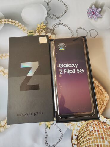Samsung: Samsung Galaxy Z Flip 3 5G, 256 GB, rəng - Qara, Barmaq izi, İki sim kartlı, Face ID