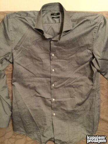 Košulje: Košulja Na duge rukave, S (EU 48), M (EU 50), L (EU 52), Boss, bоја - Siva, Pamuk — 17