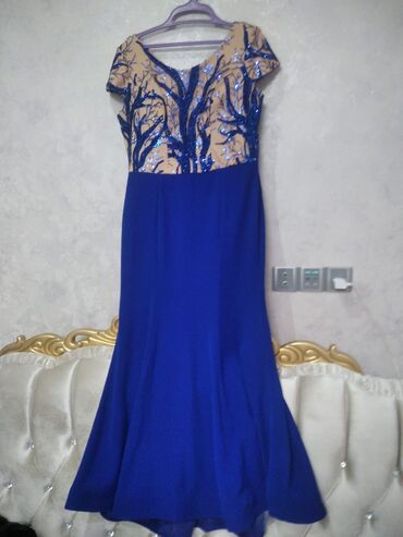 göy don: Вечернее платье, Макси, 2XL (EU 44)