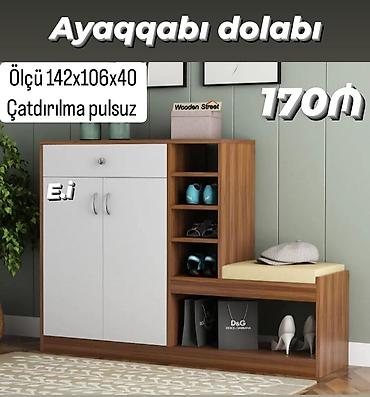 divar skaflari: Yeni, 2 qapılı, Qəhvəyi, Ayaqqabı dolabı — 1