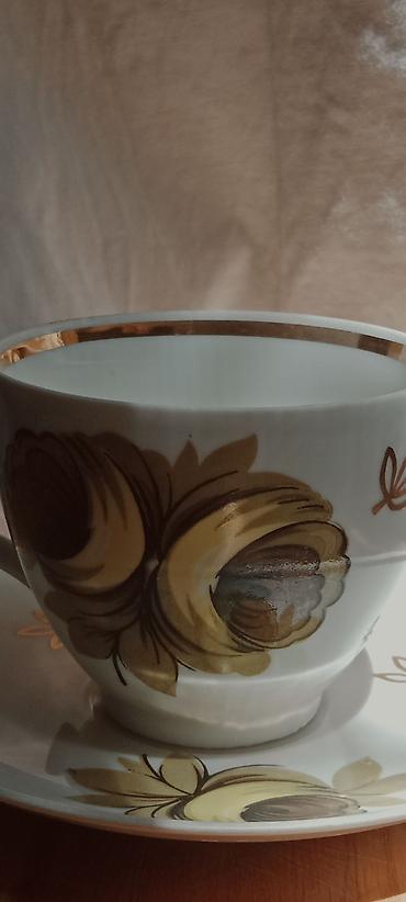 молочник: •Сервиз чайный СССР Барановка 1970г "Тюльпан" зелёный 🔥☕ Клеймо — 3