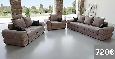 Stilske garniture: Komplet tapaciranih garnitura za dnevni boravak – moderan Chesterfield — 32