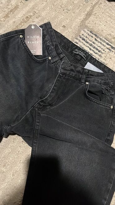черные завышенные джинсы: Мом, Турция, Высокая талия