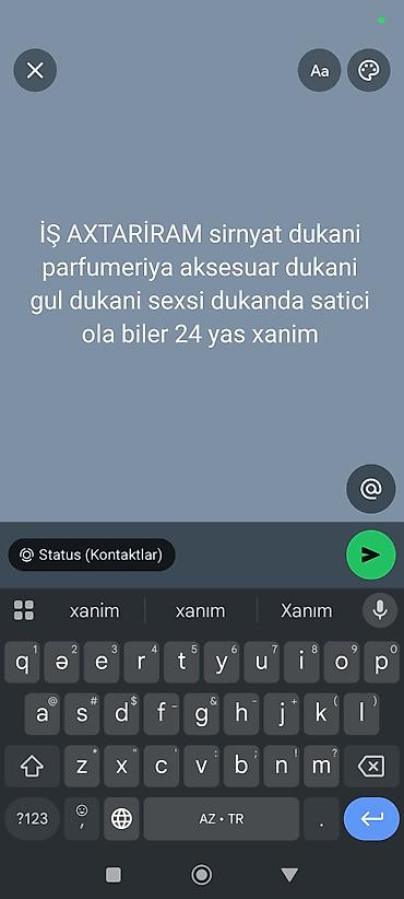 satici axtarilir: Satış məsləhətçisi, Qadın, 24 yaş, 3-5 illik təcrübə, Qida məhsulları — 1