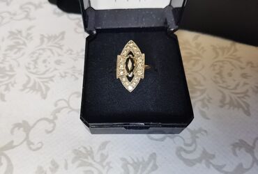 кыргыз алтын шакек: Кольцо женское с бриллиантами и сапфирами Проба золота - 585 Число