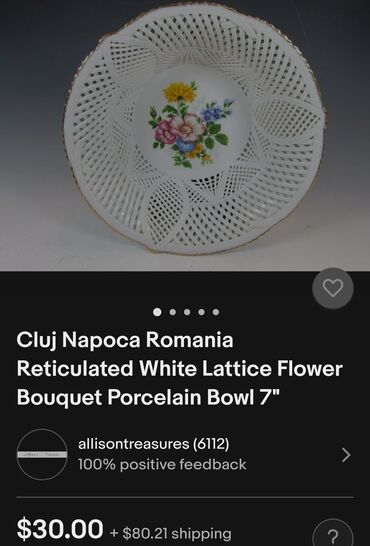 Činije: Bombonijera nova Cluj Napoka porcelan iz 70ih. Porcelanska rumunska — 3