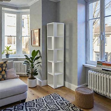 купить полки на стену: Hündürlük: 182 sm En: 35*35 Qeyd: Kredit var 5 Mərtəbəli Ağ Kitab — 1