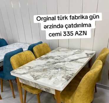 qapi mdf: Mətbəx üçün, Yeni, Açılan, Dördbucaq masa, 4 stul
