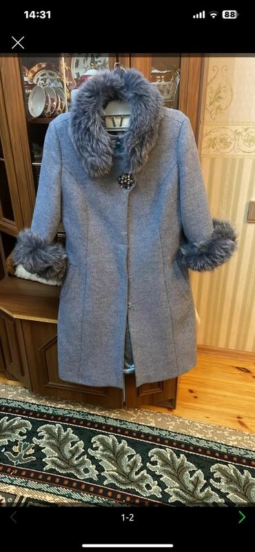 Пальто: Пальто 2XL (EU 44), цвет - Серый