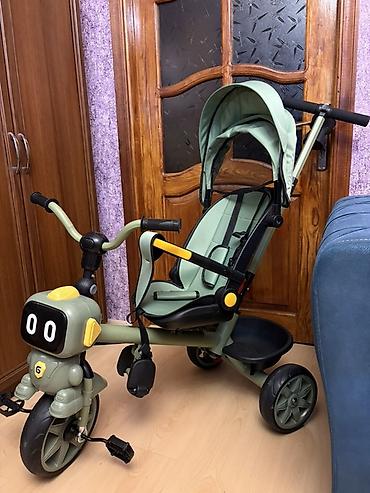 Velosipedlər: Uşaq üçtəkərli velosiped – valideyn idarəetməli, tentli, robot — 4