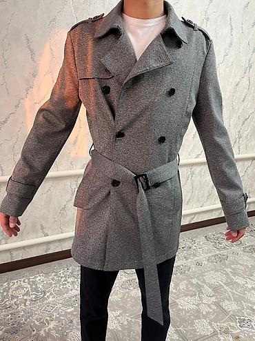 обмен одеждой: Мужское пальто, M, Zara, Б/у, цвет - Серый, Платная доставка — 3