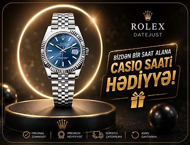 elekron saat: ROLEX Datejust – mavi siferblatlı, paslanmayan poladdan korpus və — 1