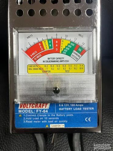 Alati za automobile: #2571 TESTER za akumulatore 12V i 6V; • Izdržljive stezaljke obložene — 3