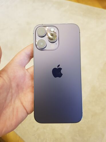 Apple iPhone: IPhone 14 Pro Max, 256 GB, Deep Purple, Simsiz şarj, Face ID, Sənədlərlə