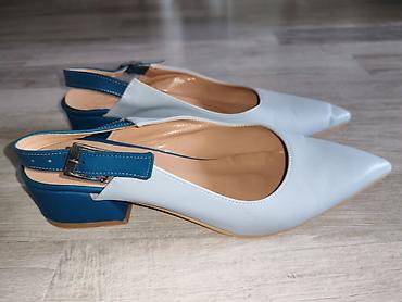 Tuflilər: Məhsul: Qadın ayaqqabısı – açıq burunlu slingback model - Rəng: Açıq — 2