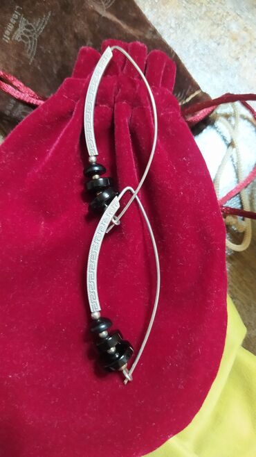 Серебряные серьги: Серебряные серьги, Проба 925, Агат, Женские, Новый — 21