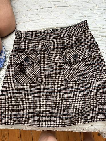 mini yubka: Qadın ətəyi – klassik kaşmir/plaid naxışlı - Model: A-kəsimli mini — 1