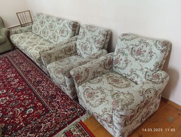 Раскладные диваны: Раскладной диван, Б/у, Двухстворчатая, Рогожка
