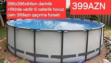 hovuz şarı: Yüksək keyfiyyətli, dairəvi hovuz 396x396x84. Ailəniz və