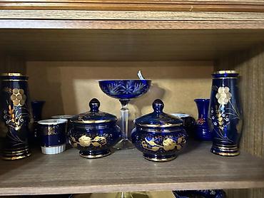 sarmaşıq gulu: Çay dəsti, rəng - Göy, Kobalt, Bohemia, Çexiya — 1