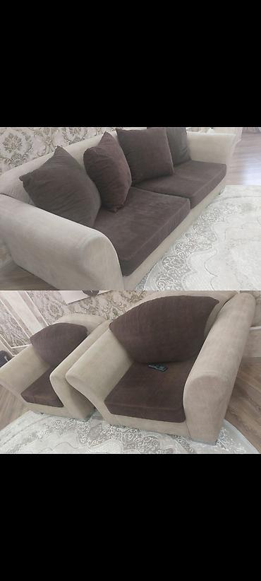divan mebel: L🅰/ divan kreslo dəsti səliqəli istifadə edilib. Heç bir defekti — 1