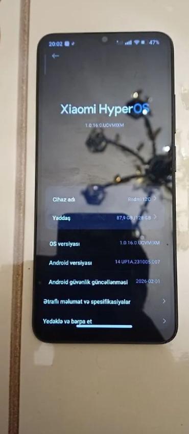 xiaomi redmi note 10: Redmi 12C, 128 GB, rəng - Qara, Barmaq izi — 2