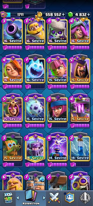 Kolleksiya kartları: Clash Royale hesabı Xüsusiyyətlər - Kral səviyyəsi/kartlar: çoxlu — 5
