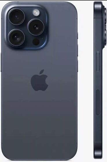 бу телефондор: IPhone 15 Pro, Колдонулган, 128 ГБ, Көк, Куту, Кабель, Коргоочу айнек, 93 %