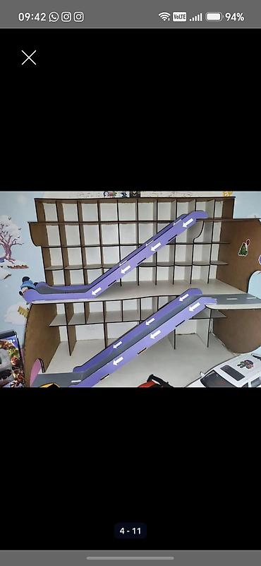 3d tapete nis: Uşaq üçün çoxmərtəbəli parkinq və yol trası maketi - Material: qalın — 1
