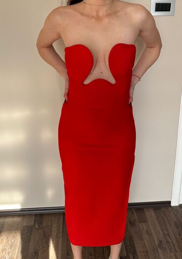 crvena čipkasta haljina: S (EU 36), bоја - Crvena, Koktel, klub