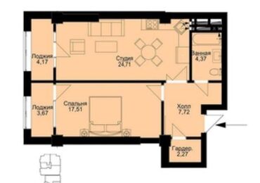 Офисы: 2 комнаты, 68 м², Элитка, 2 этаж, ПСО (под самоотделку)