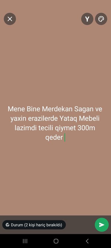 Yataq mebeli tələbinə əsasən elan yerləşdirilib. Bu elan Binə