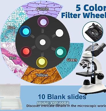 Медтовары: Mokroskop Ikiqat led ishiqlari İkiokulyarlı Bioloji Mikroskop Linza — 7