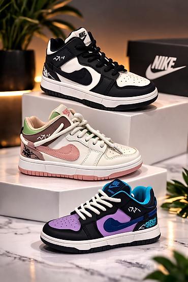 Детская одежда и обувь: Nike Dunk Low uşaq idman ayaqqabıları – 3 fərqli rəng kombinində — 1