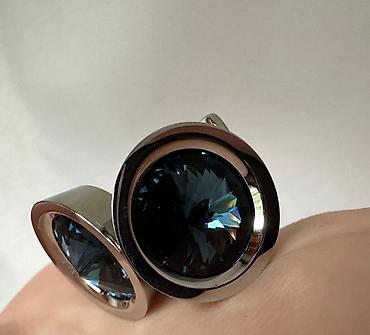 Bijuteriya: Swarovski kişi manjet düymələri - Brend: Swarovski (orijinal, loqolu) — 10