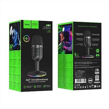 mikrofon mini: HOCO L25 Oyun Mikrofonu USB Simli HOCO L25 masaüstü USB mikrofonu — 1