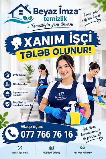 Xadimələr: Beyaz İmza Temizlik – Təmizliyin yeni ünvanı Xidmətlər: - Ev — 1
