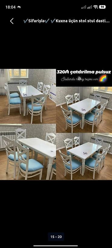 metbex kunc divani: Düz masa, Mətbəx üçün, 6 nəfər, Açılmayan — 1