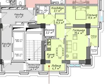 горам: 2 комнаты, 78 м², Асанбай мкр Элитка, 4 этаж, ПСО (под самоотделку) — 9