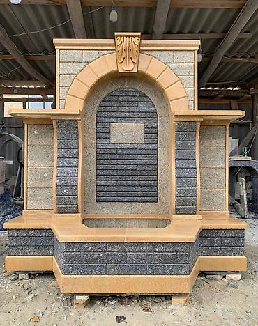 məzar daslari: Qumdaşı və qranit komplekt məzar abidələri - Material: təbii qumdaşı — 2