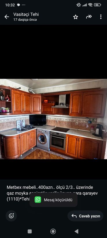 Sifarişlə çarpayılar: Metbex mebeli. 400azn. ölçü 2/3. üzerinde qaz moyka aspiratör