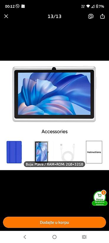 pegla za putovanja: Tablet sa futrolom .Porucuje se i ceka se 10-tak dana. Obavezna uplata — 3