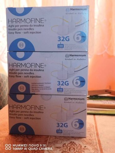Glukometri: Pen igle HarmoFine 6mm
3 kutije (300 kom.)
