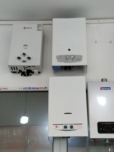Haima: Ağ rəngdə, divara montaj edilə bilən, qazla işləyən su qızdırıcısı