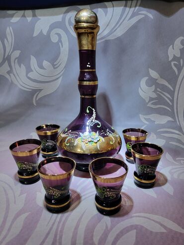 Staro posuđe i escajg: Murano servis za zestoko pice duvano staklo 1950g+. Servis za zestoko — 5