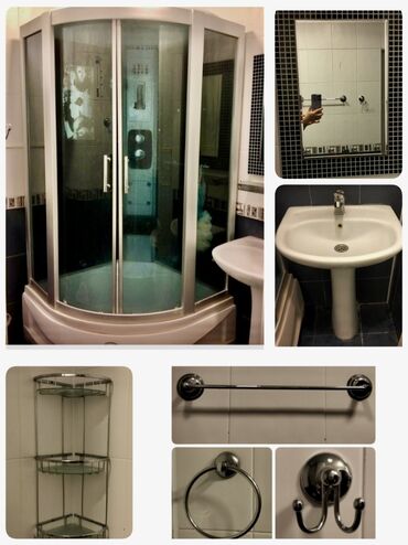 hamam moydadir: Hamam üçün mebel dəsti, duş kabinəsi, unitaz, əlavə aksesuarlar və