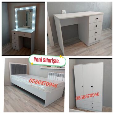 Uşaq və gənc otağı üçün dəstlər: Oğlan və qız üçün, Yeni, Təknəfərlik çarpayı, Dolab, Tumba — 6