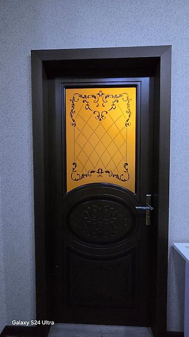 sekilleri: Klassik üslubda otaq qapısı - Material: tünd rəngli ağac teksturalı — 6