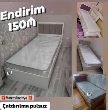 Çarpayılar: Təknəfərlik çarpayı, Bazasız, Matras ilə, Siyirməsiz — 16