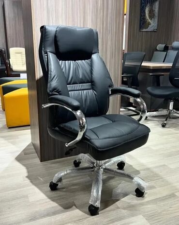 Ofis və oyun kresloları: Yeni, Təkərli, Qolları tənzimlənir, Dəri — 3